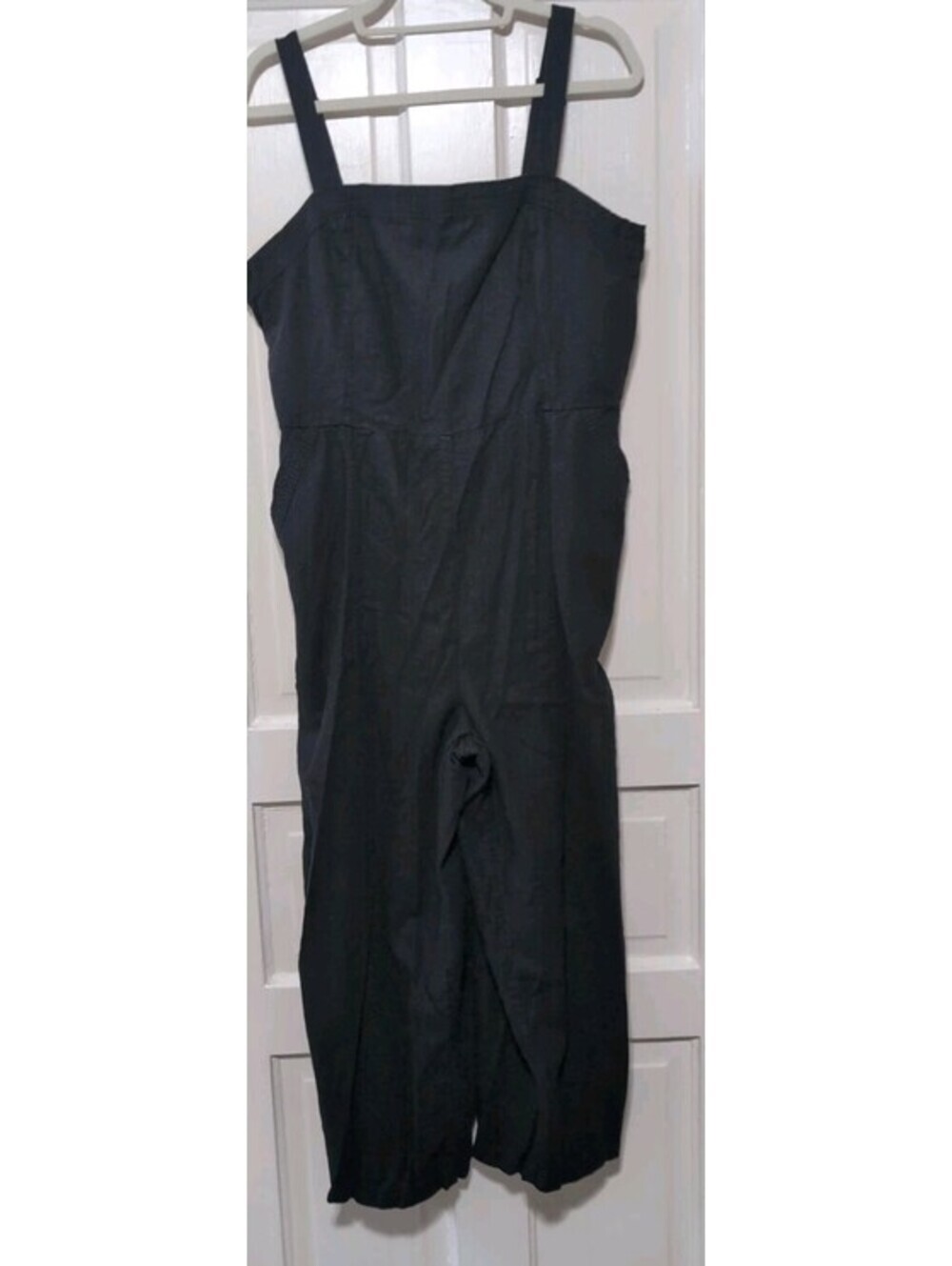 Old Navy Sleeveless Cami Linen Blend Jumpsuit Black Wide Leg Woman XL(1440)C